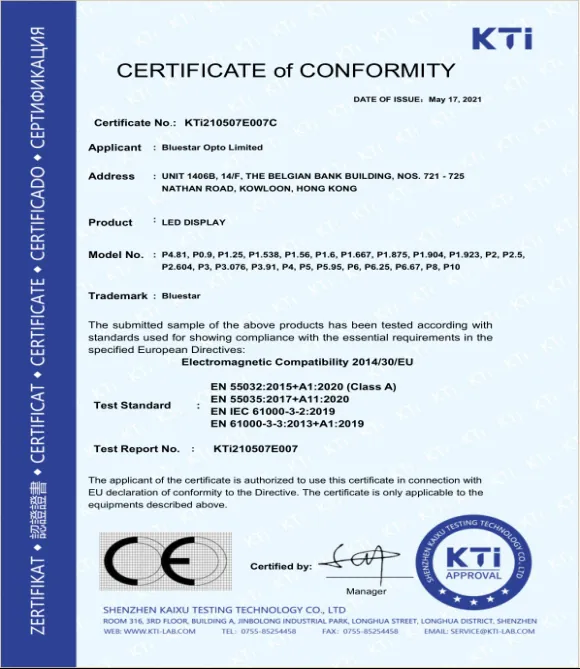 Certificado CE EMC