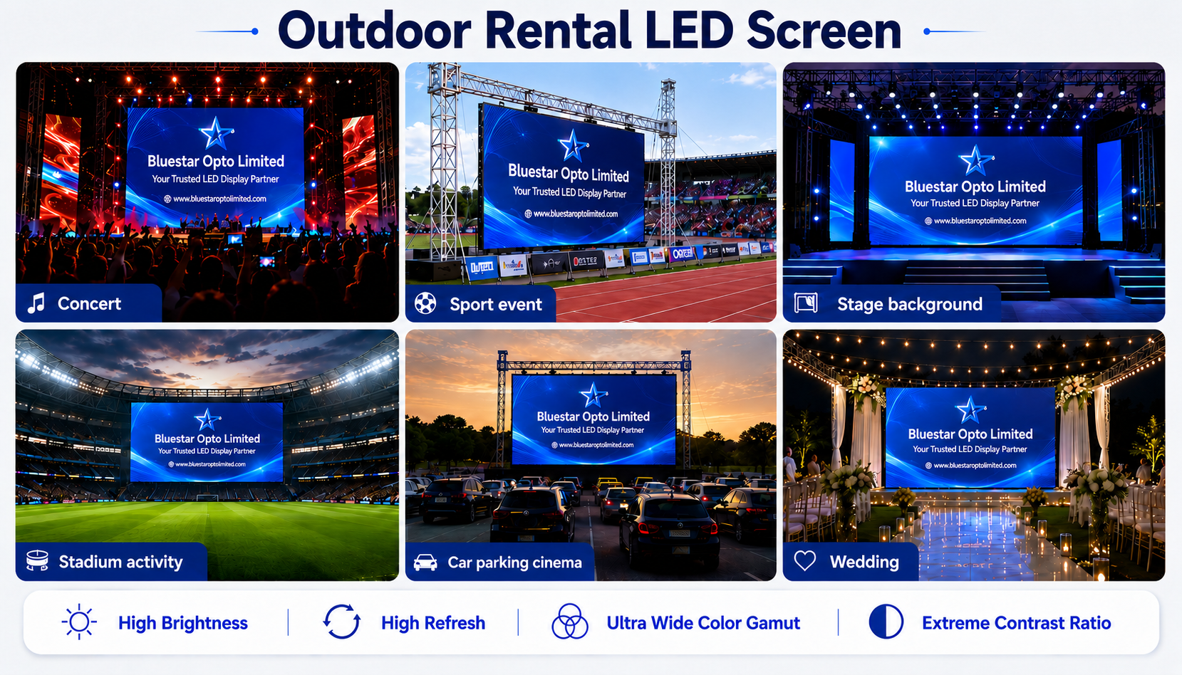 Indoor rental LED screen applications