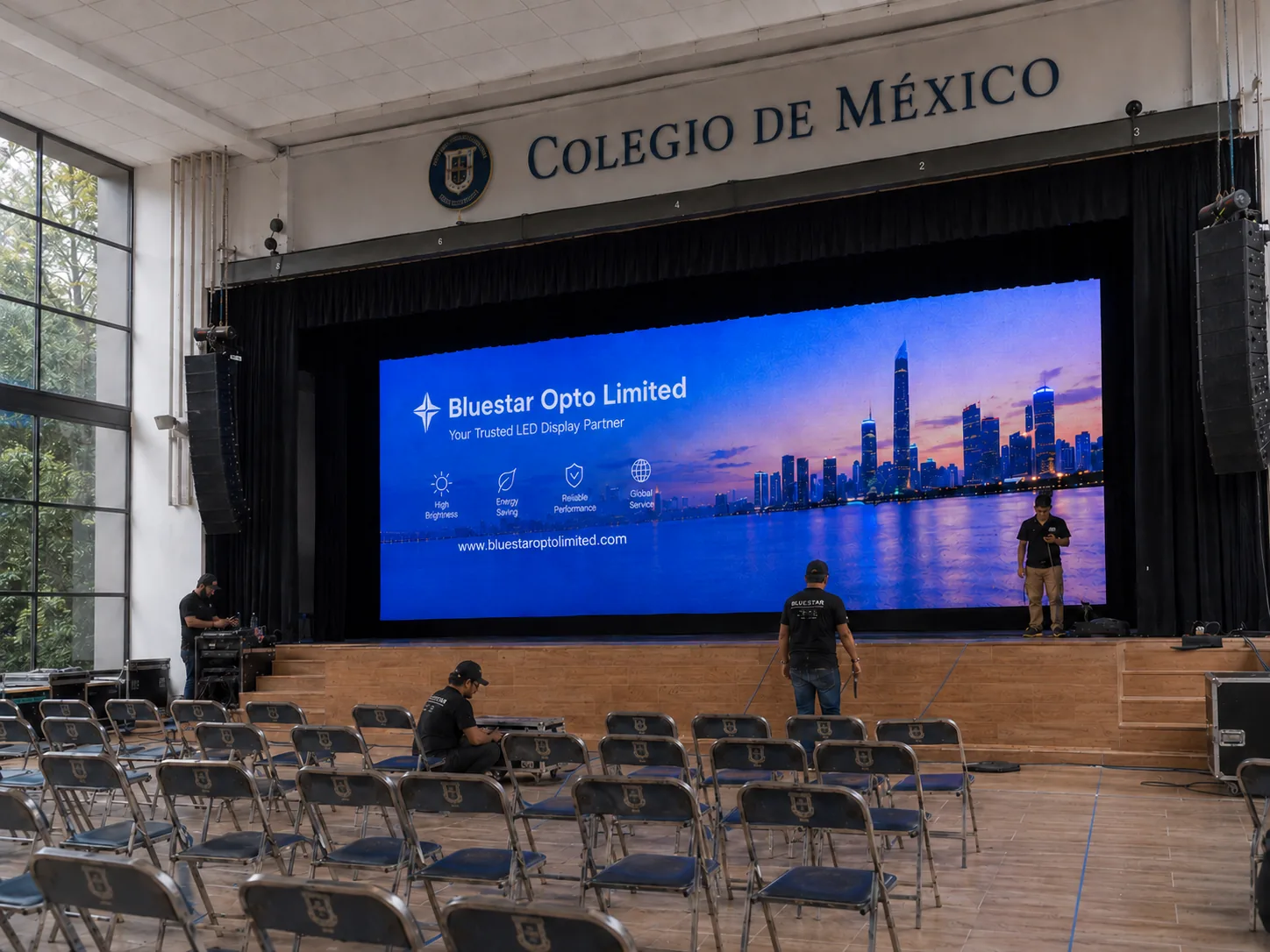 Training hall LED display case