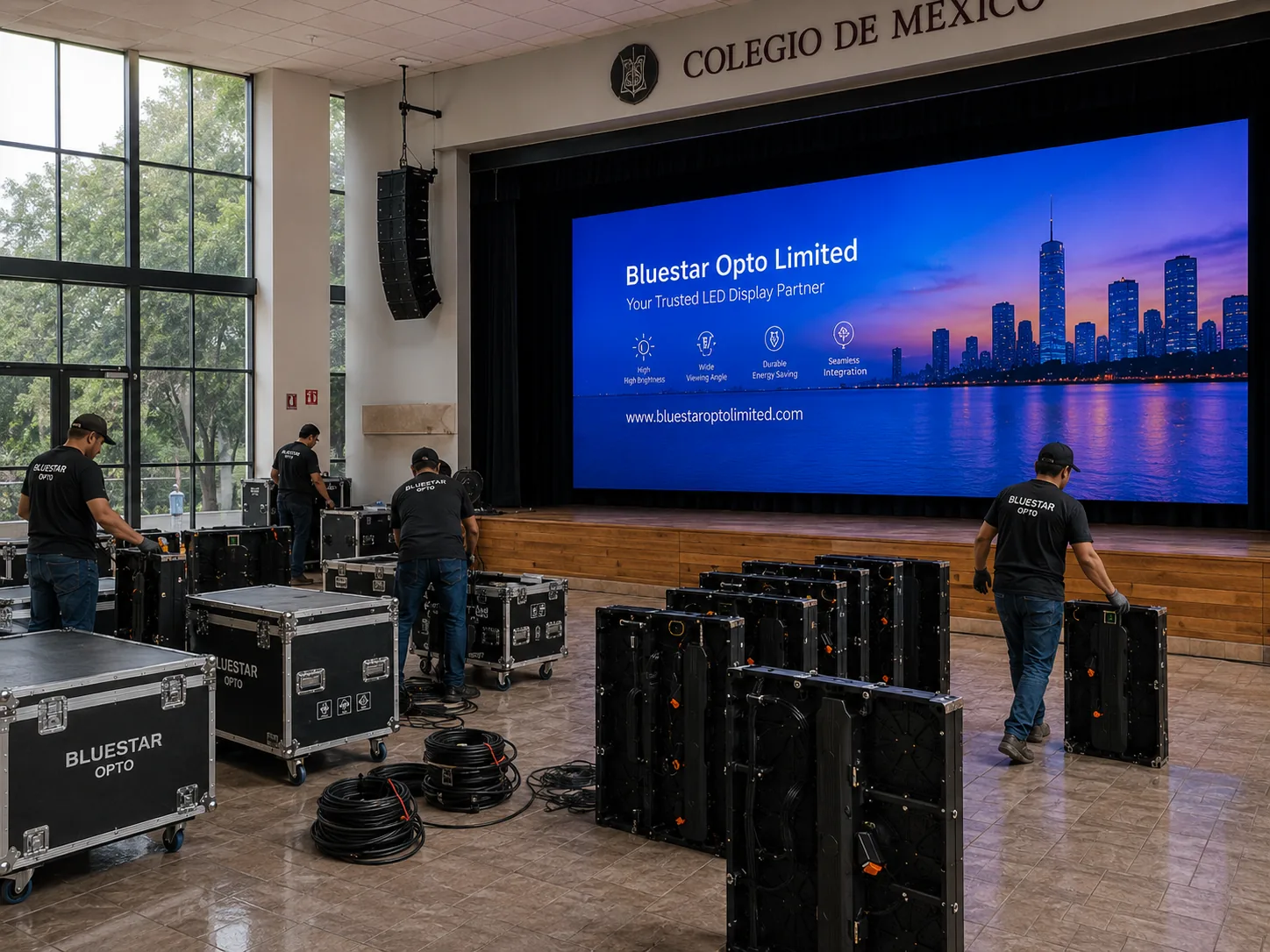 Indoor hall LED screen installation case