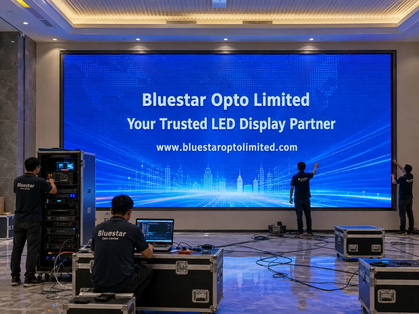 Indoor LED screen installation and debugging case