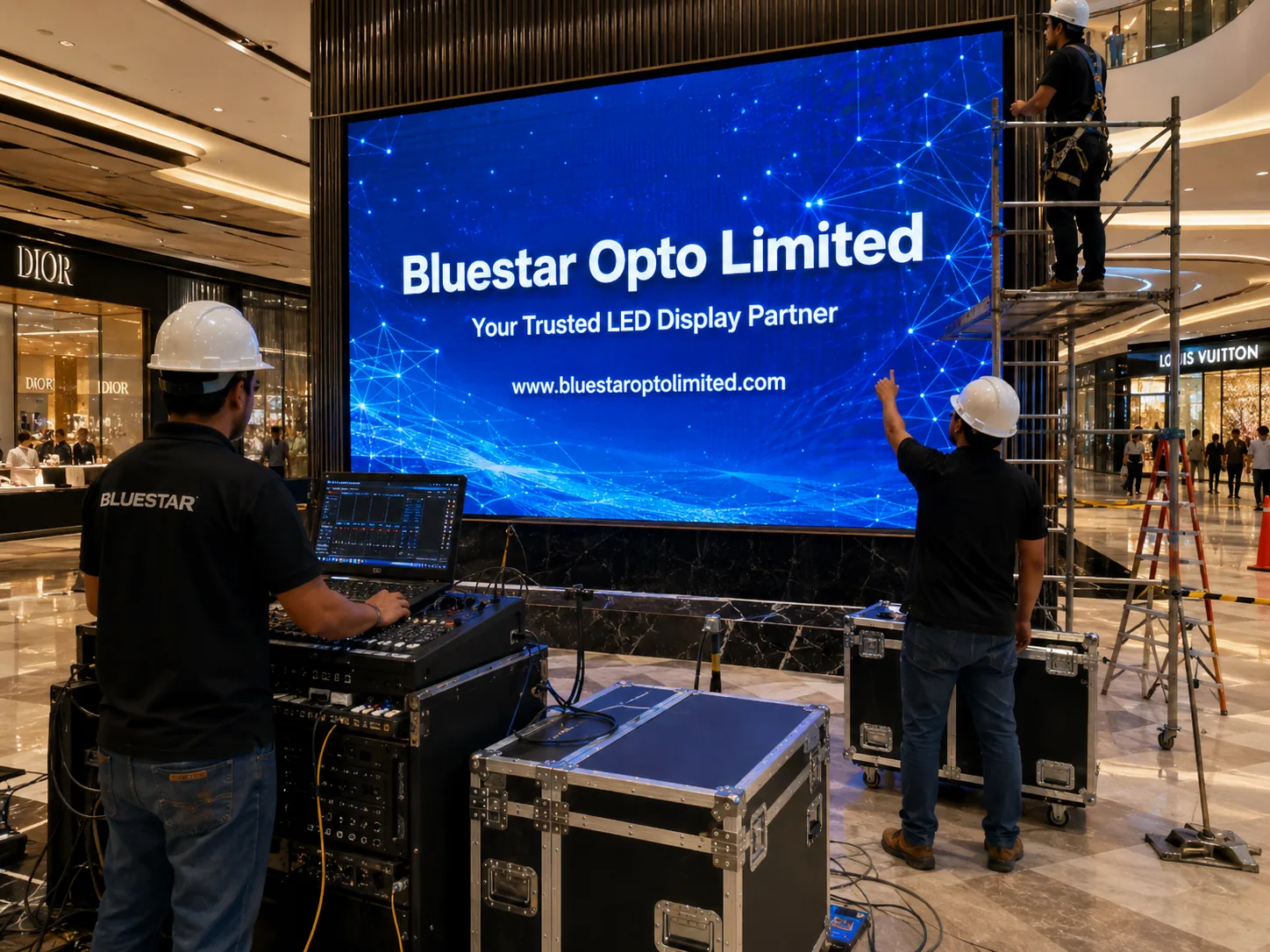 Shopping mall atrium LED display case thumbnail 4