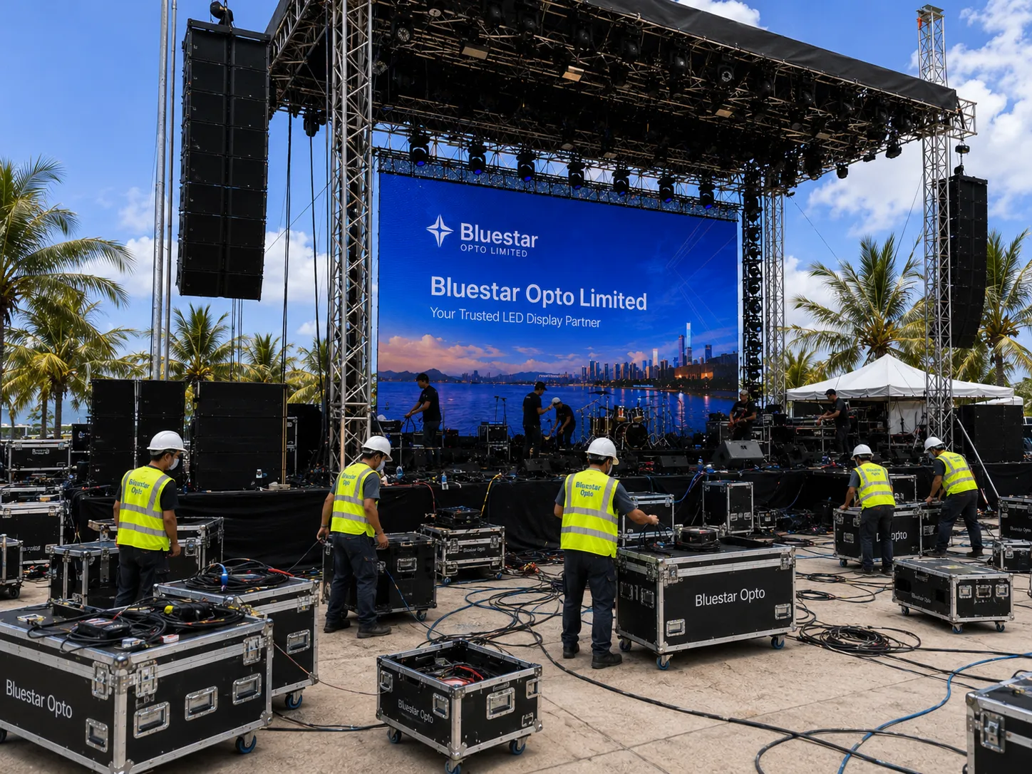 Outdoor festival stage LED screen case