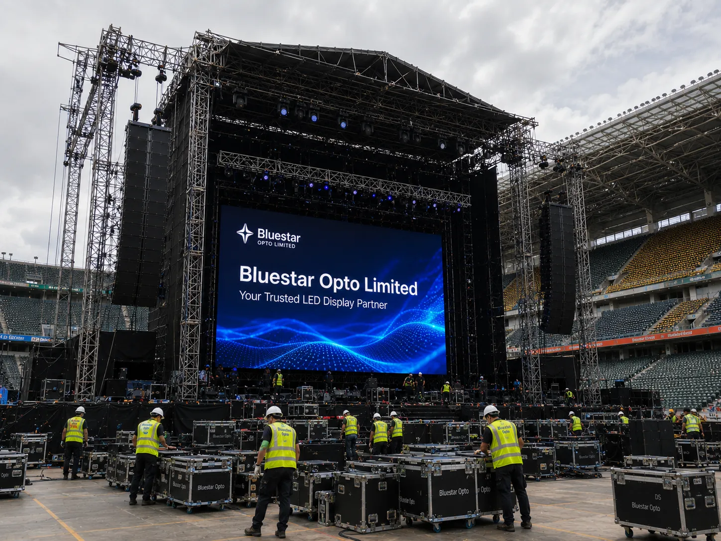 Large stage background LED display case