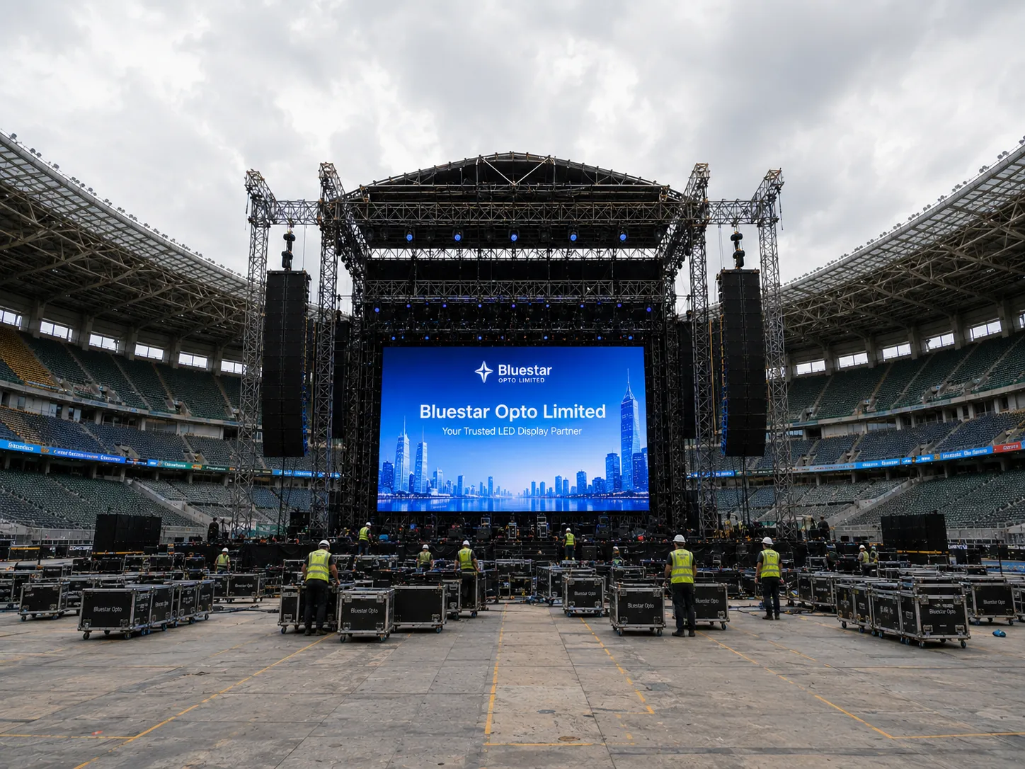 Large stage background LED display case thumbnail 2
