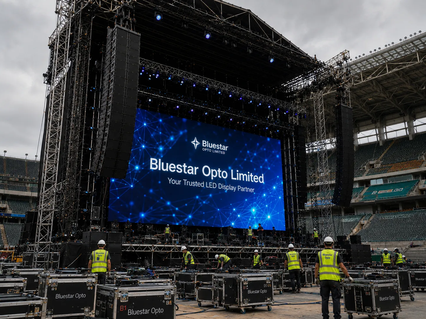 Large stage background LED display case thumbnail 3