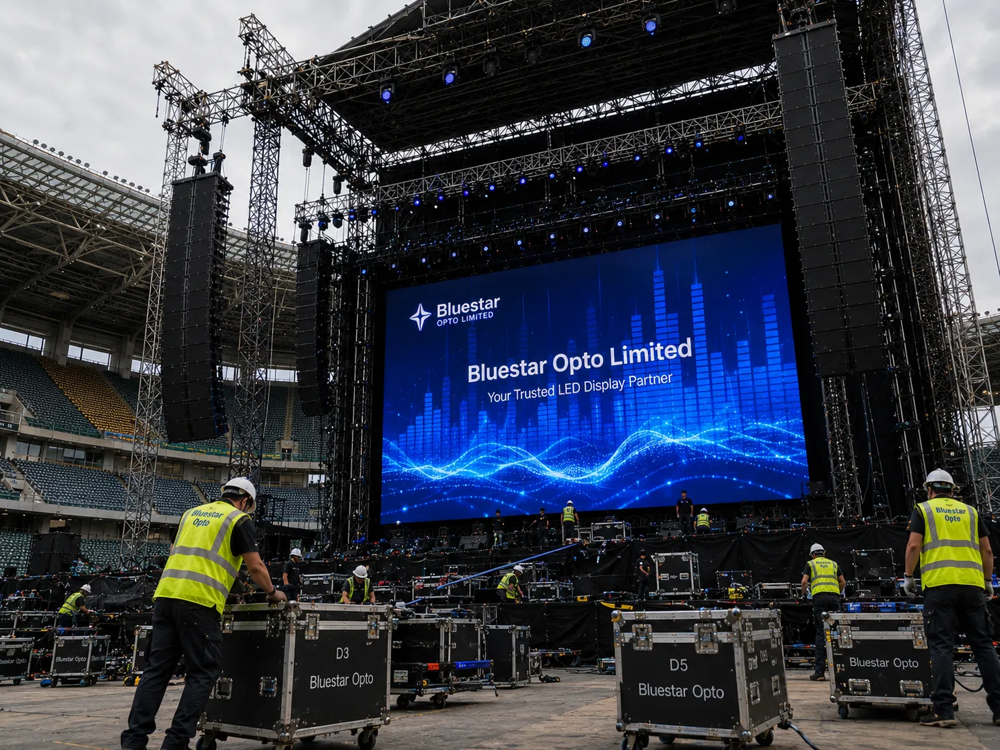 Large stage background LED display case thumbnail 4