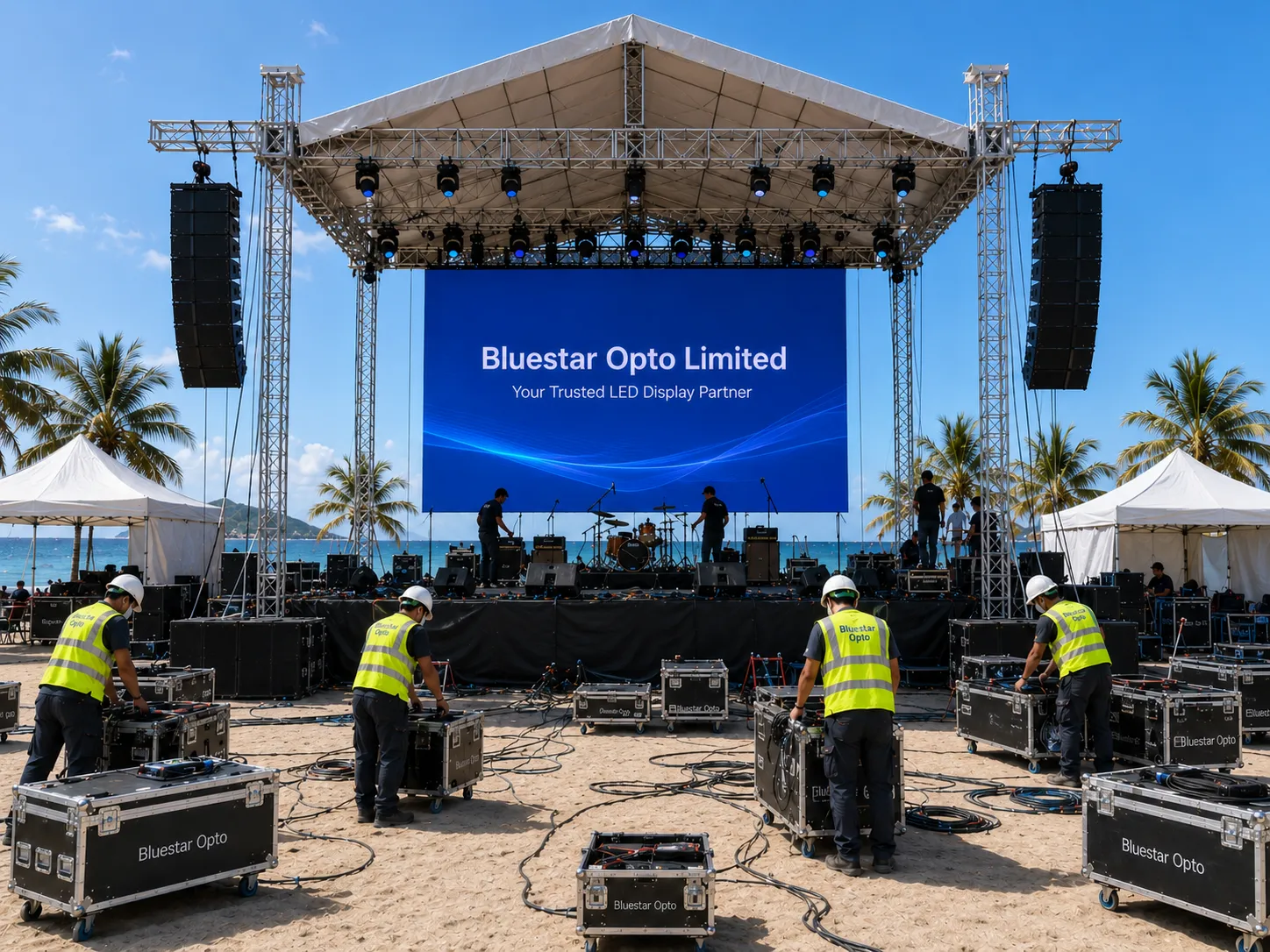 Open-air event LED display case